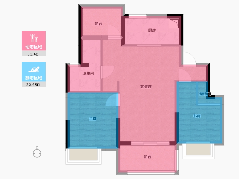 安徽省-合肥市-江山庐州印-63.31-户型库-动静分区