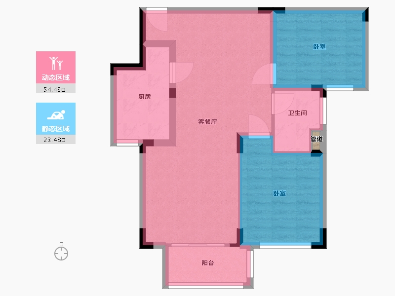 浙江省-湖州市-恒大龙溪翡翠-70.00-户型库-动静分区