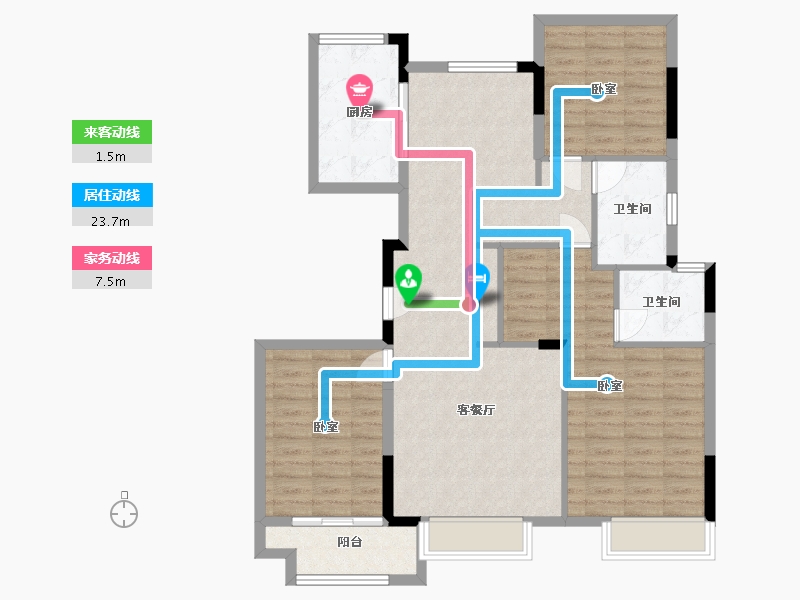 浙江省-湖州市-大家仁皇府九莲-104.00-户型库-动静线