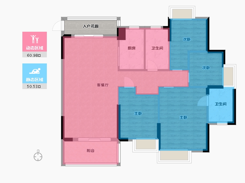 江西省-九江市-俊怡·庐山御府-105.61-户型库-动静分区