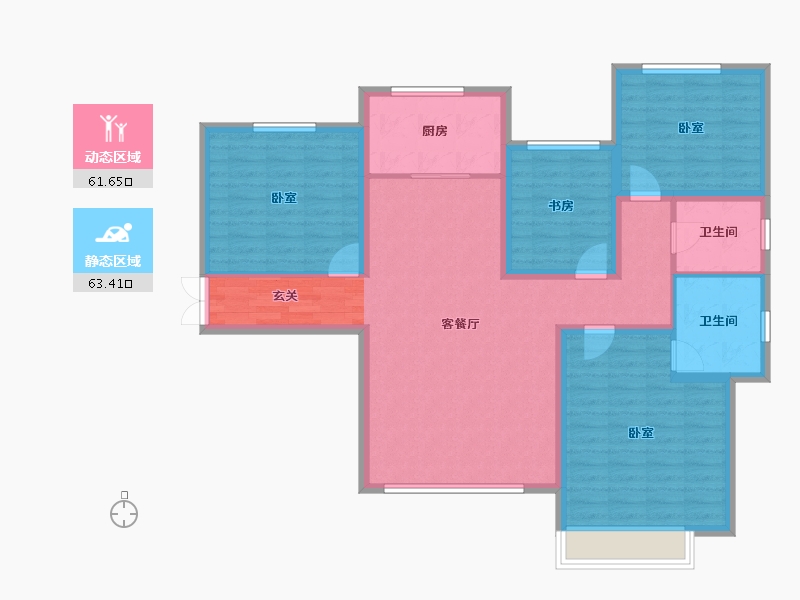 新疆维吾尔自治区-乌鲁木齐市-南湖壹号公馆-112.33-户型库-动静分区