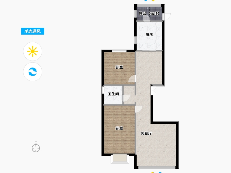 宁夏回族自治区-银川市-宝湖海悦-88.25-户型库-采光通风