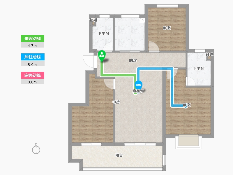 安徽省-淮南市-中南春风南岸-88.00-户型库-动静线