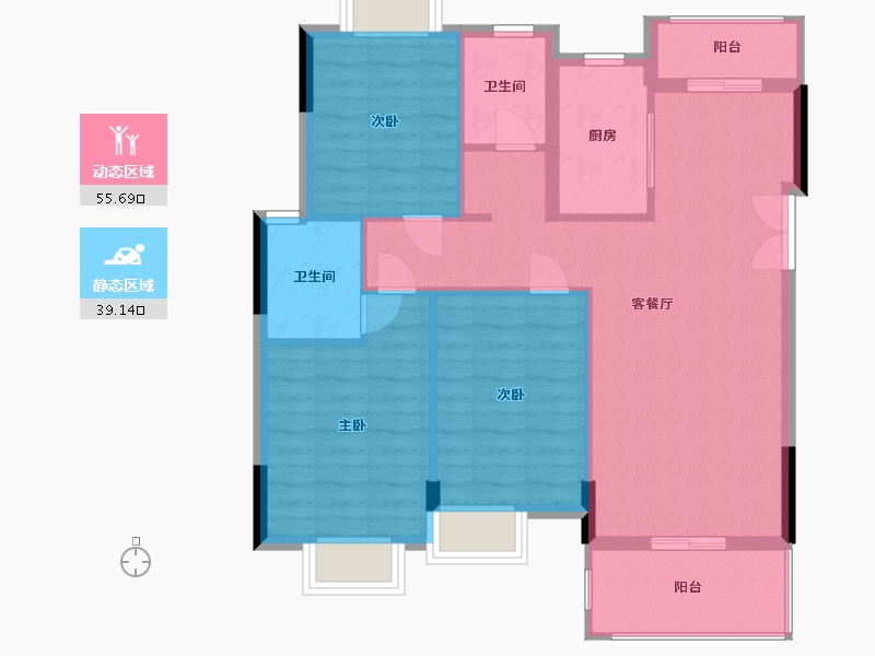 江西省-南昌市-淘鑫未未来-86.00-户型库-动静分区