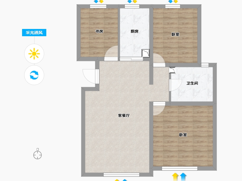 新疆维吾尔自治区-乌鲁木齐市-舒家苑-77.27-户型库-采光通风