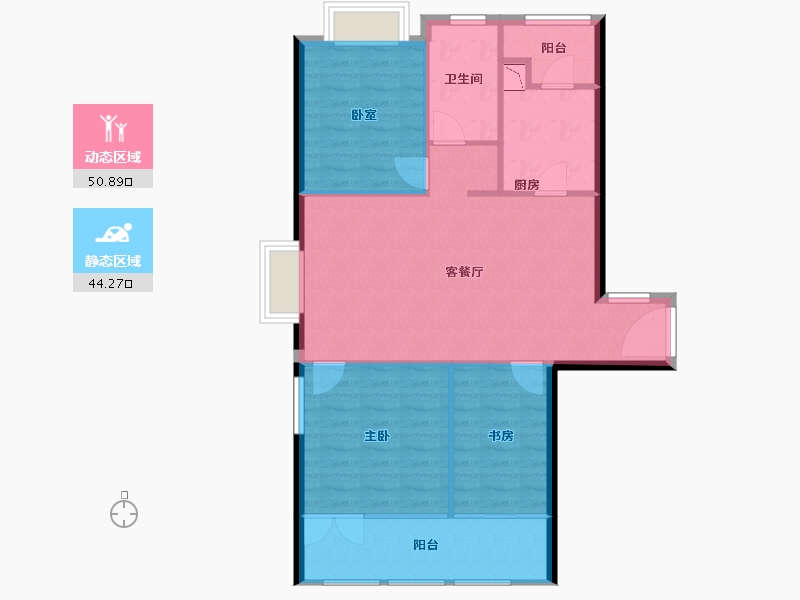 福建省-厦门市-泰禾首玺-87.12-户型库-动静分区