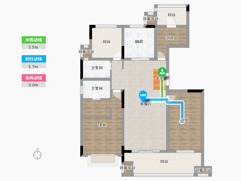 江苏省-常州市-绿地武宜珑庭-113.53-户型库-动静线