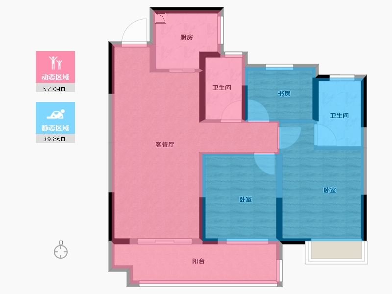 浙江省-金华市-锦绣东方·国风小镇-86.00-户型库-动静分区