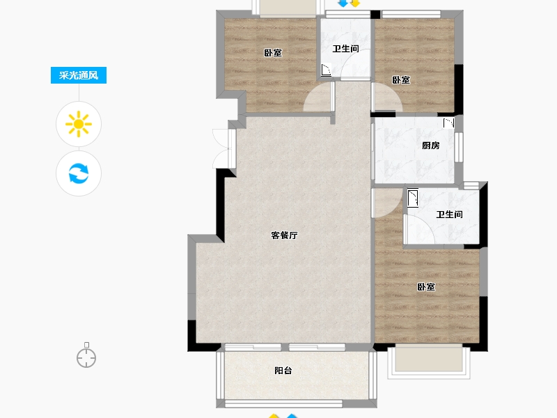 浙江省-丽水市-松泰松溪新语-79.00-户型库-采光通风