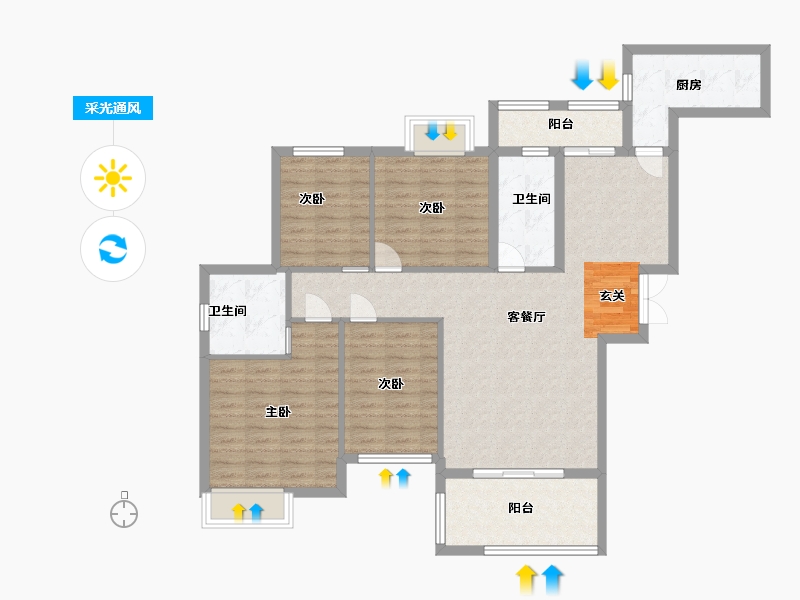 江西省-九江市-学府壹号-106.30-户型库-采光通风