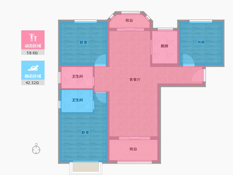 浙江省-衢州市-清泰半山半岛-90.01-户型库-动静分区