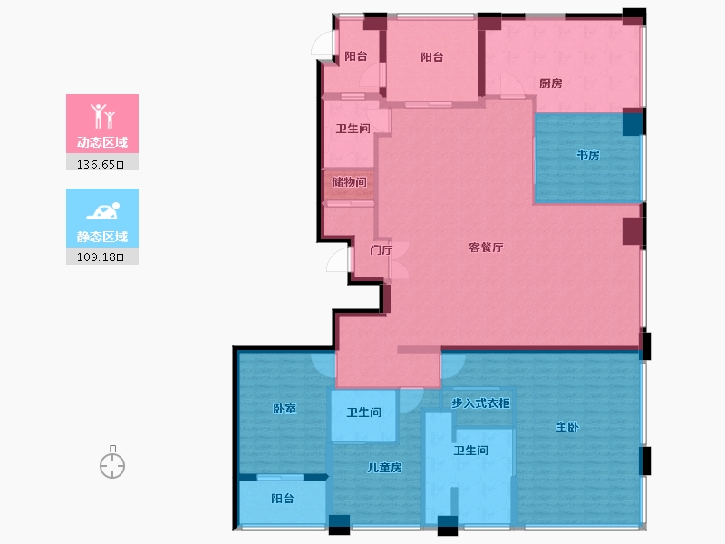 浙江省-宁波市-紫荆汇-224.10-户型库-动静分区