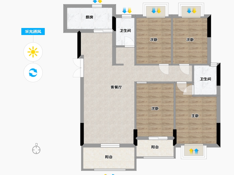 江西省-南昌市-淘鑫未未来-91.50-户型库-采光通风