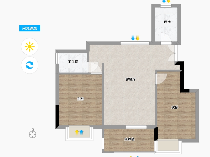 江西省-南昌市-淘鑫未未来-61.33-户型库-采光通风