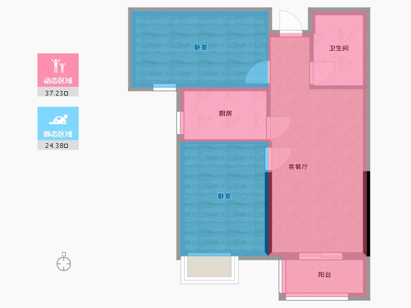 吉林省-辽源市-四平恒大首府-54.79-户型库-动静分区