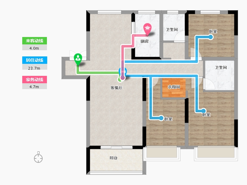 安徽省-芜湖市-沃德 繁昌院子-98.33-户型库-动静线