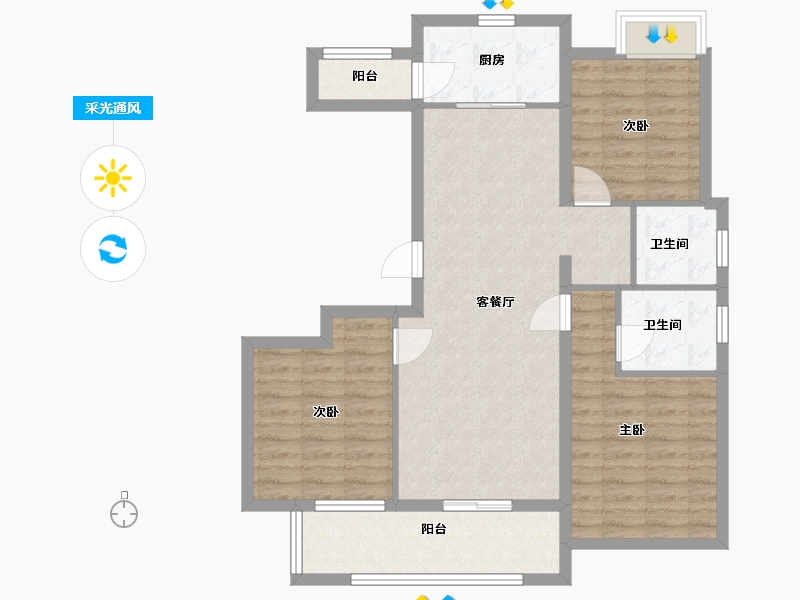 江西省-南昌市-文一锦门香溪南岸-92.00-户型库-采光通风