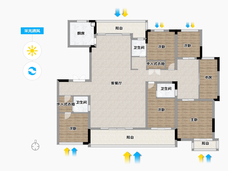 江苏省-南京市-大鱼VILLA-208.00-户型库-采光通风