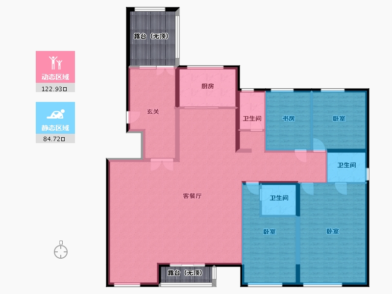 宁夏回族自治区-银川市-宝湖海悦-205.93-户型库-动静分区