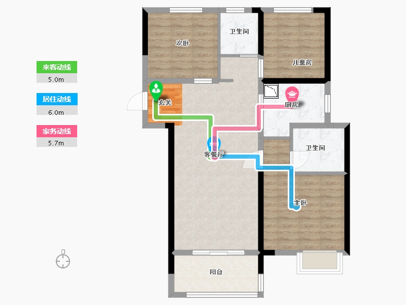 江西省-南昌市-保利洪都里-86.40-户型库-动静线