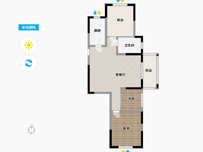 浙江省-湖州市-恒大龙溪翡翠-92.00-户型库-采光通风