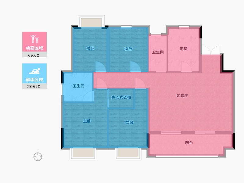 江西省-南昌市-绿地国际花都-116.00-户型库-动静分区