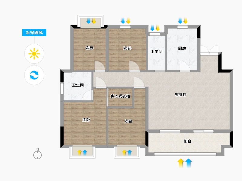 江西省-南昌市-绿地国际花都-116.00-户型库-采光通风