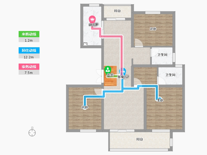 安徽省-阜阳市-大城小院-101.33-户型库-动静线