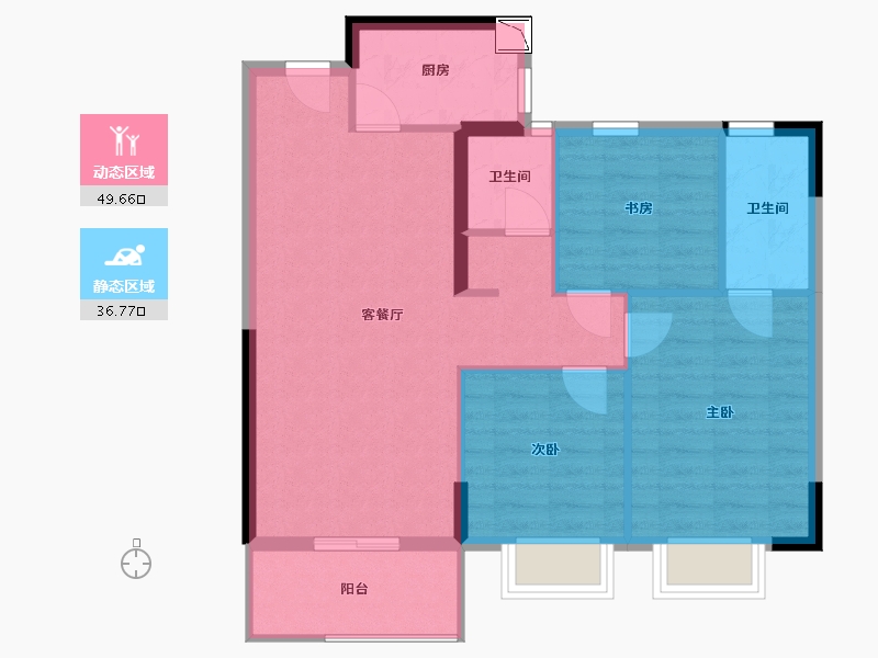 江西省-南昌市-淘鑫未未来-78.00-户型库-动静分区