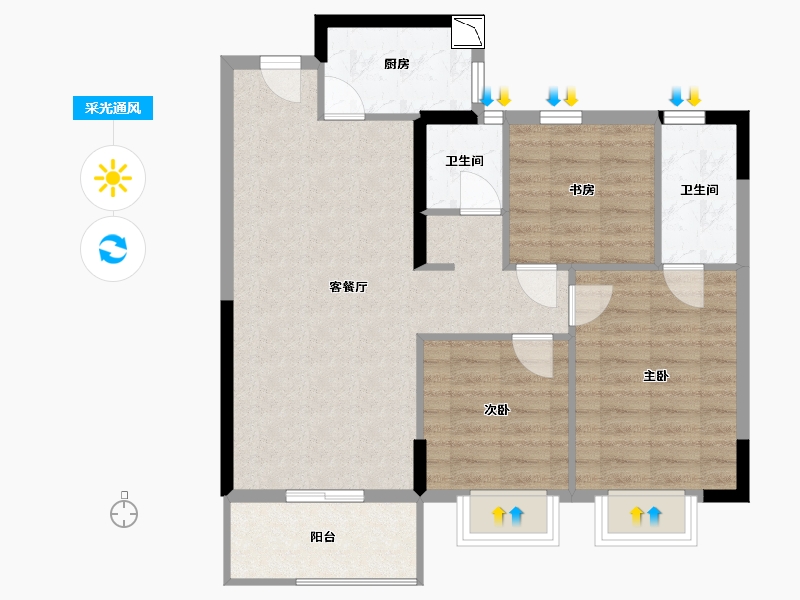 江西省-南昌市-淘鑫未未来-78.00-户型库-采光通风