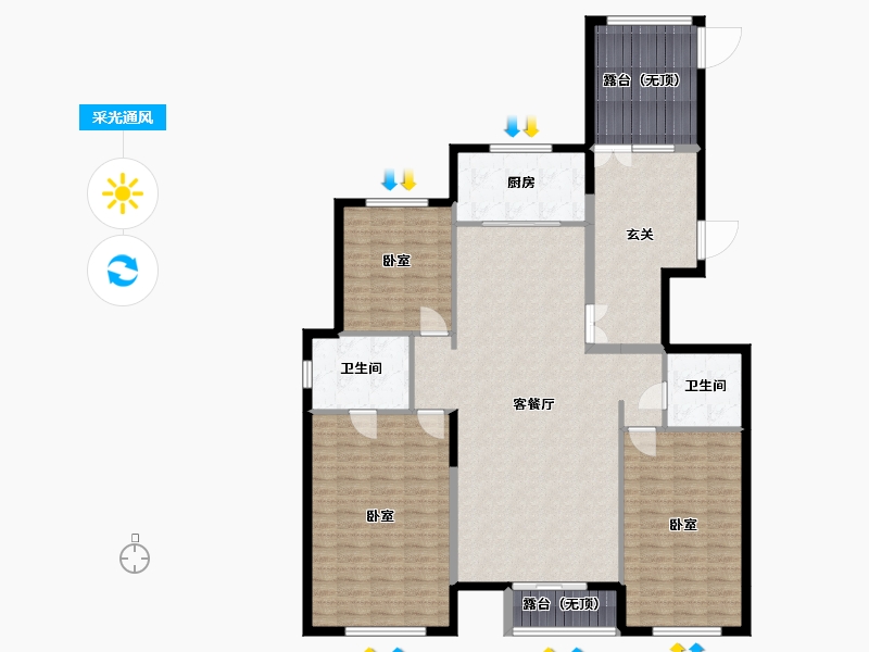 宁夏回族自治区-银川市-宝湖海悦-151.13-户型库-采光通风