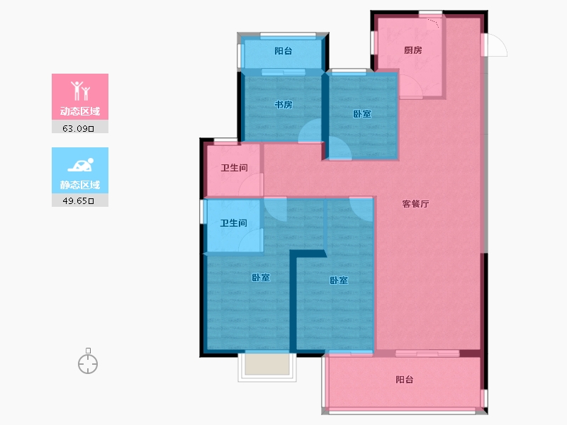 福建省-莆田市-滨溪正荣府-101.00-户型库-动静分区