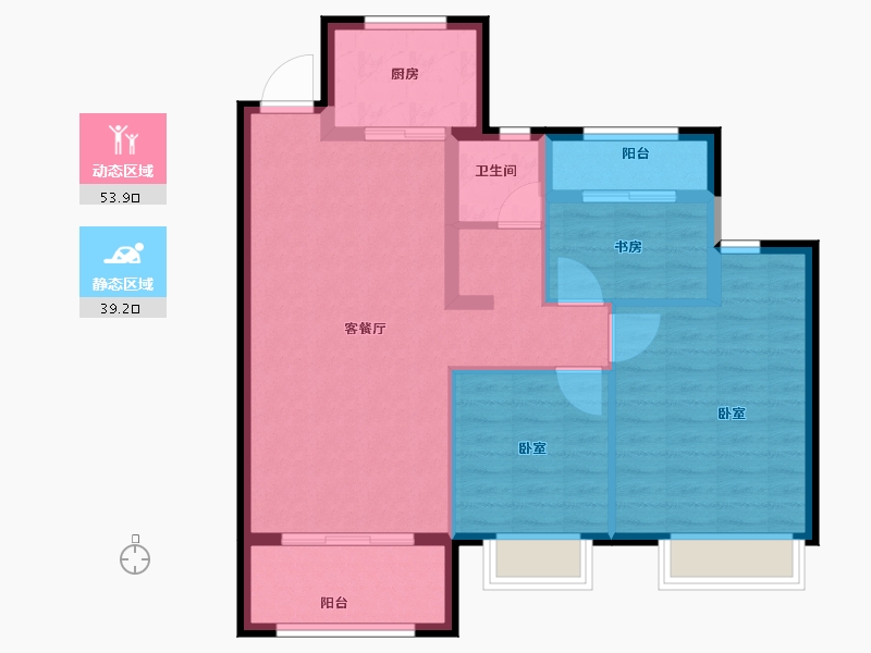 浙江省-宁波市-金色华府二期-84.00-户型库-动静分区