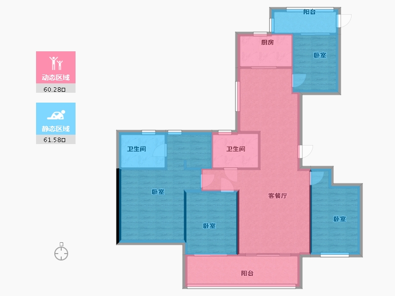 浙江省-温州市-旭辉东原吴越府-111.00-户型库-动静分区