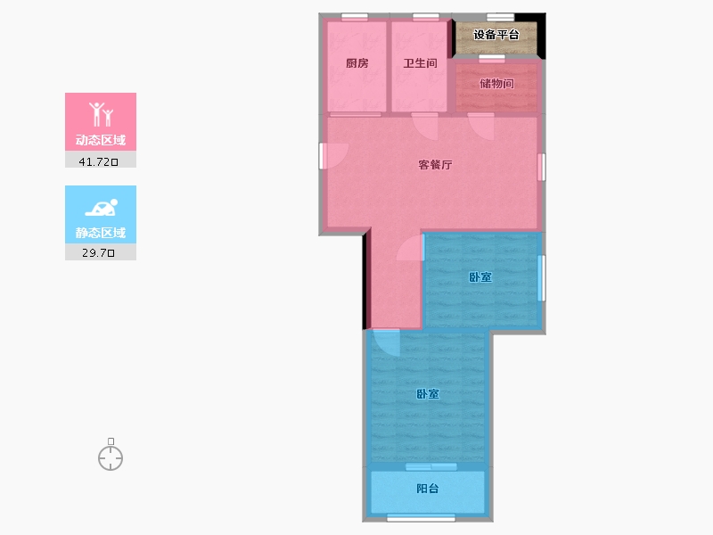 浙江省-嘉兴市-洛塘滨河郡-66.53-户型库-动静分区