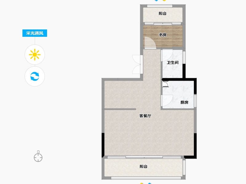 福建省-厦门市-海峡1号-87.67-户型库-采光通风