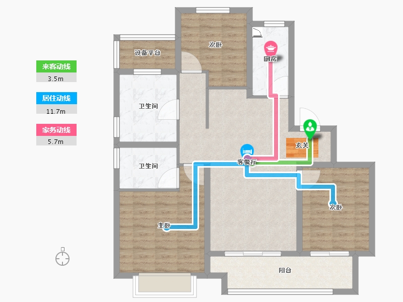 浙江省-宁波市-富力·湖滨天地-95.01-户型库-动静线