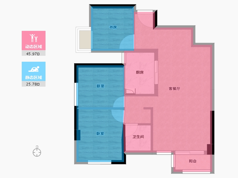 福建省-泉州市-永隆海上银滩-63.76-户型库-动静分区