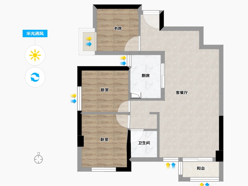 福建省-泉州市-永隆海上银滩-63.76-户型库-采光通风