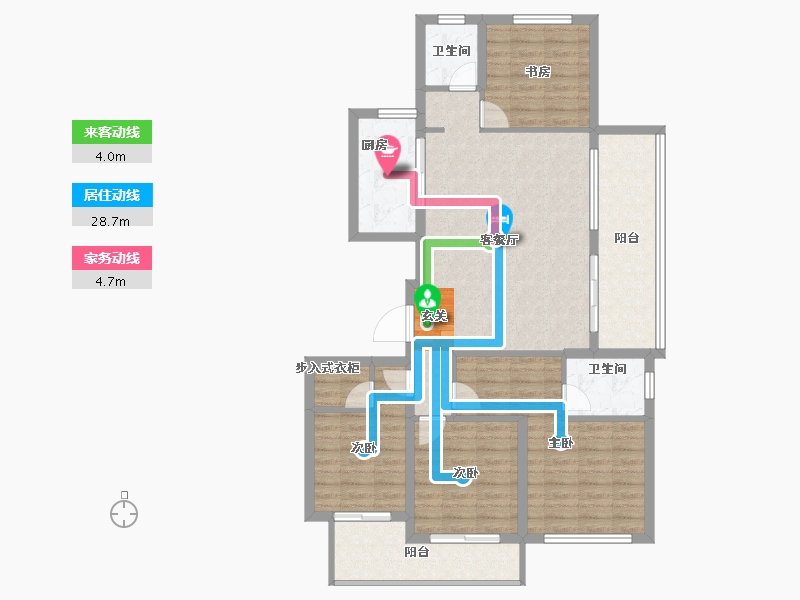 安徽省-阜阳市-同昇·西溪玫瑰-106.00-户型库-动静线