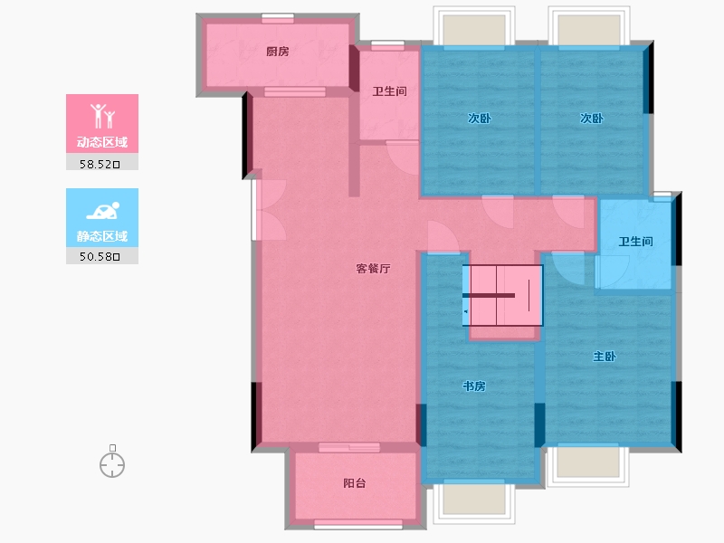 江西省-南昌市-淘鑫未未来-97.70-户型库-动静分区