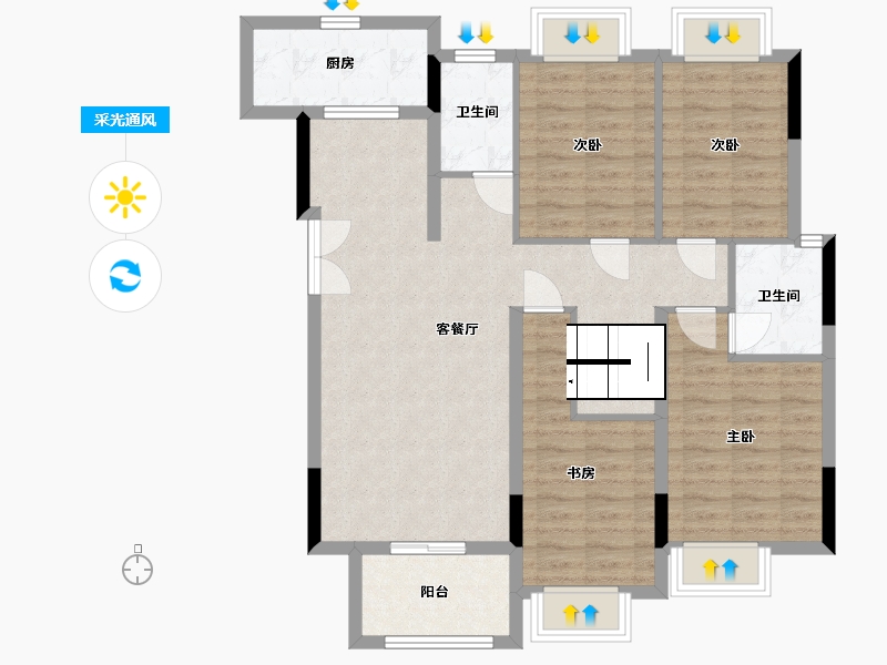 江西省-南昌市-淘鑫未未来-97.70-户型库-采光通风