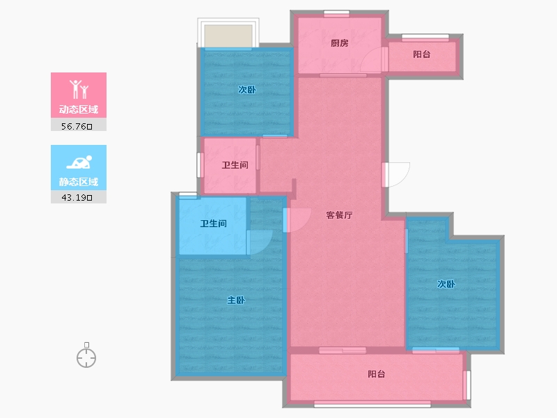 江西省-南昌市-文一锦门香溪南岸-89.60-户型库-动静分区