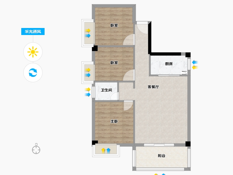 福建省-泉州市-永隆海上银滩-70.84-户型库-采光通风