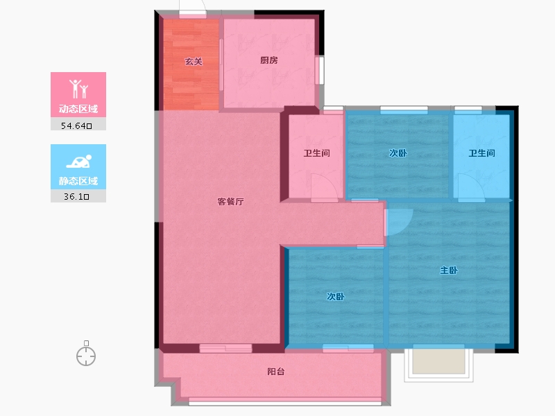 江西省-九江市-联发碧桂园·天璞-81.61-户型库-动静分区