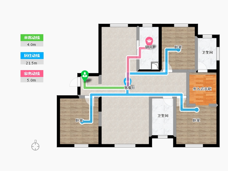 山东省-青岛市-锦厦新城桂园-98.87-户型库-动静线