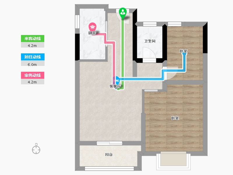 浙江省-嘉兴市-洛塘滨河郡-54.74-户型库-动静线