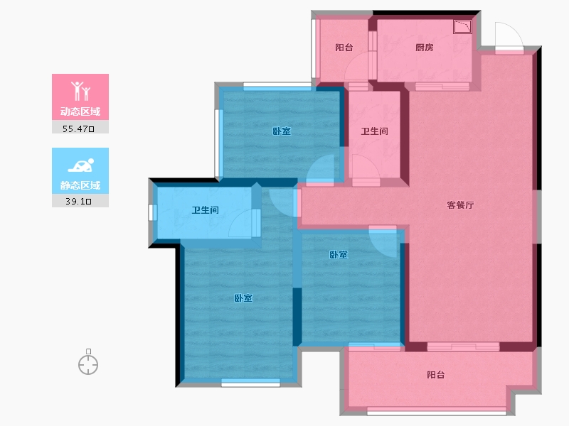 广西壮族自治区-玉林市-玉林彰泰城-82.76-户型库-动静分区