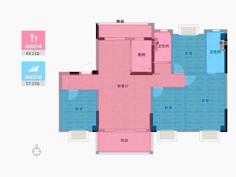 安徽省-马鞍山市-碧桂园滨江世家-113.87-户型库-动静分区