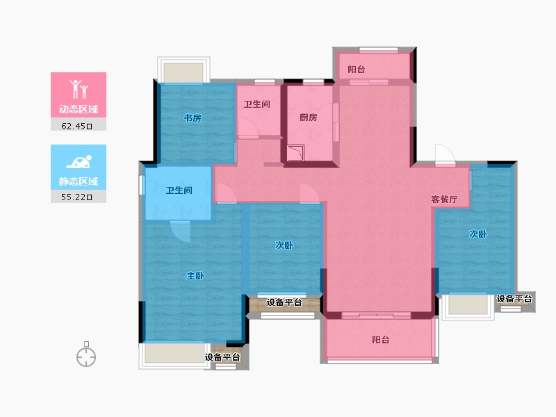 江西省-南昌市-新力睿园-107.20-户型库-动静分区